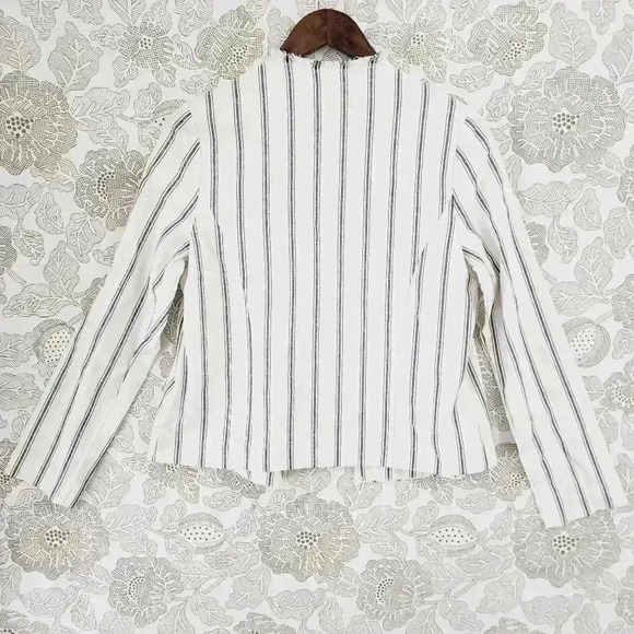Anthropologie Drew Open front Striped fringe Women's Blazer M - Picture 2 of 8